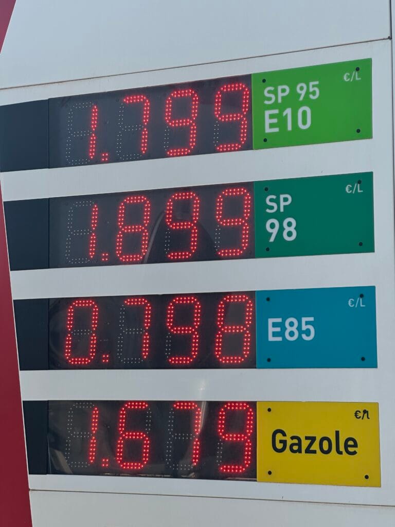 prix carburant e85 vs sp95 sp98 boitier ethanol