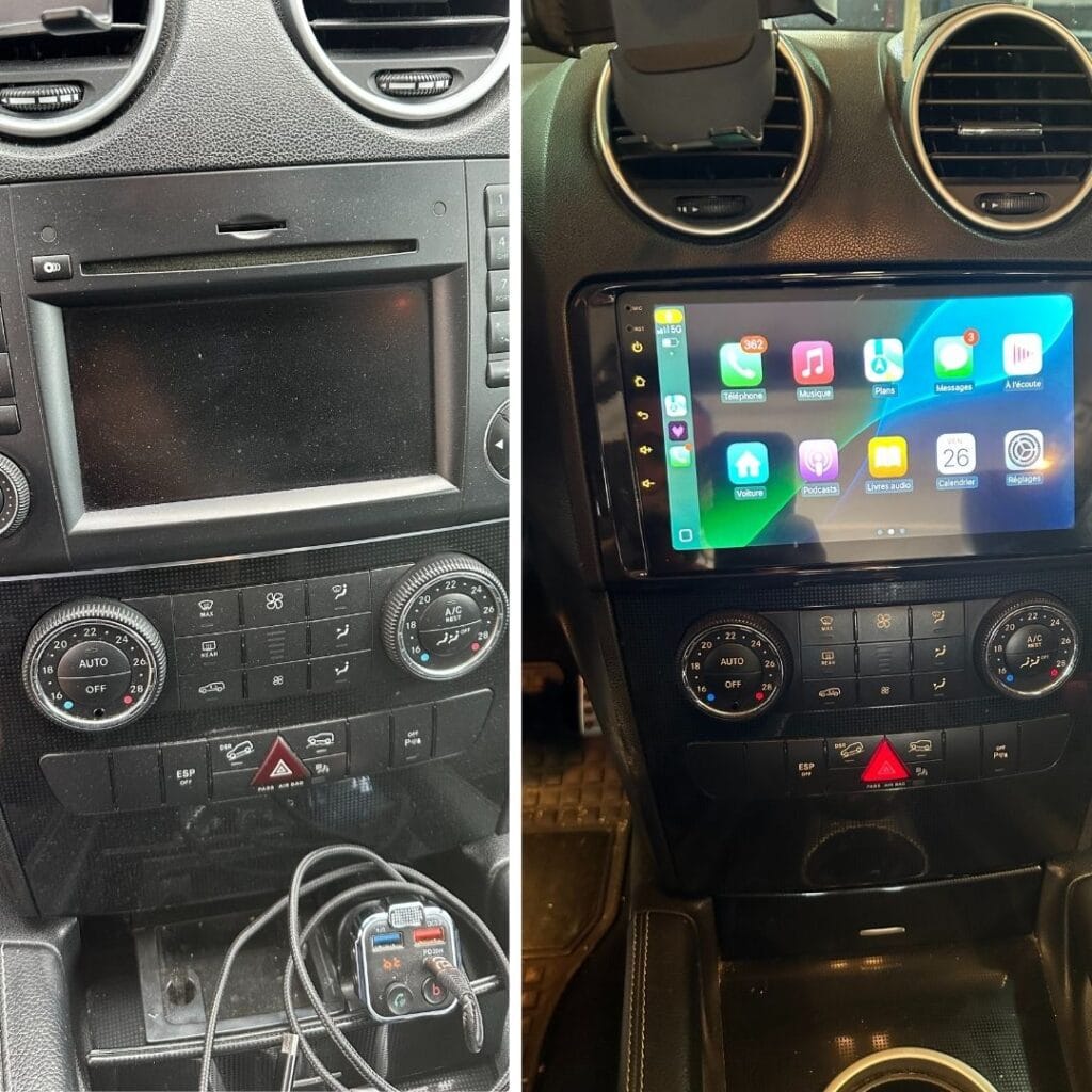 ransformation du système d’origine vers un grand écran tactile CarPlay moderne. Accès à Apple CarPlay, Android Auto, GPS, Spotify et bien plus. Installation professionnelle réalisée par Requinq’Auto.